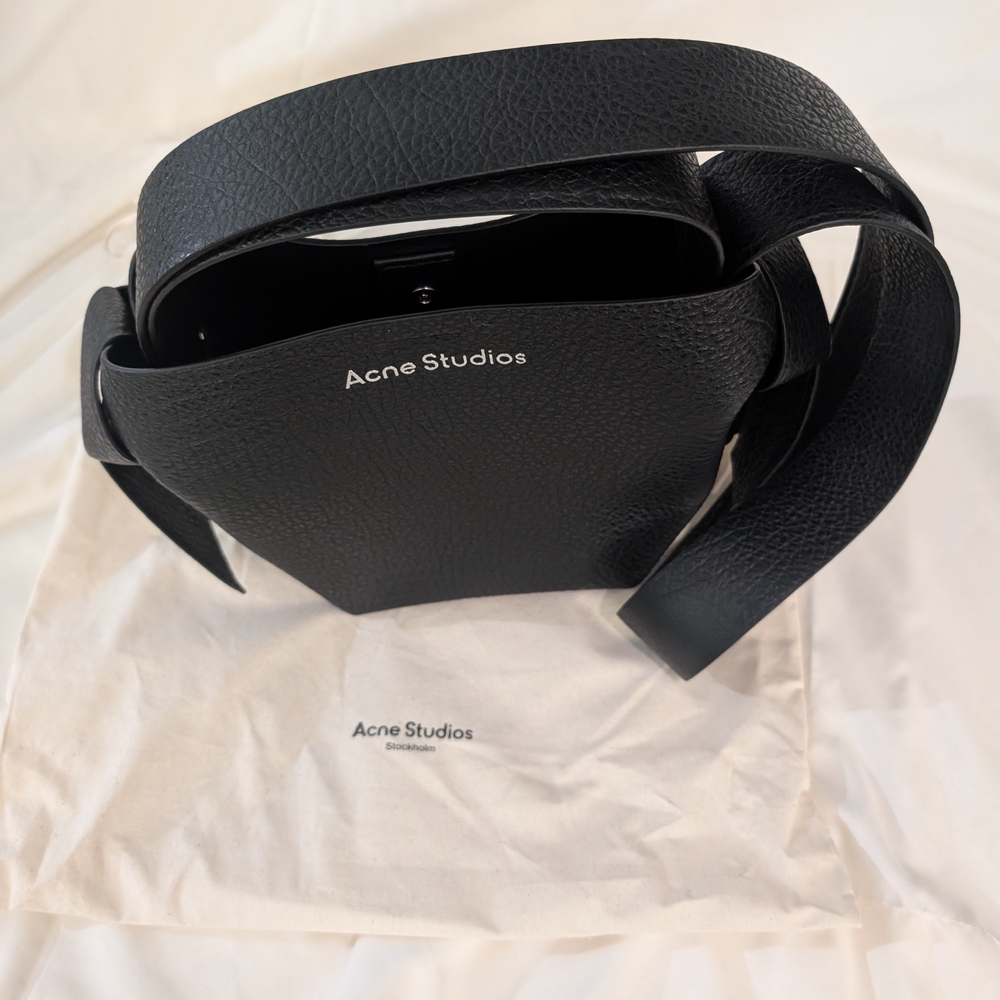 Acne Studios Musubi Mini Black Textured Leather Shoulder Bag New Without Tags - Picture 14 of 16